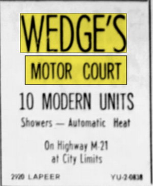 Wedge Motor Court (Wedges Motor Court) - Jun 24 1966 Article